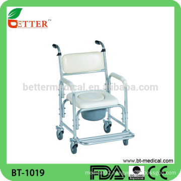 Aluminum Commode chair with wheels